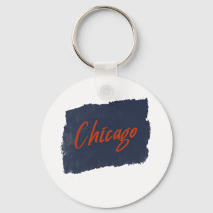 Chicago Handwritten Typography Keychain