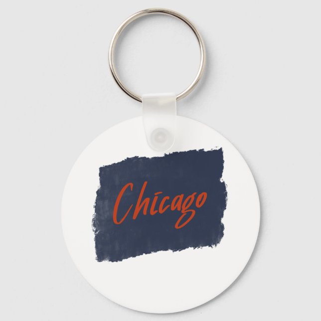 Chicago Handwritten Typography Keychain (Front)