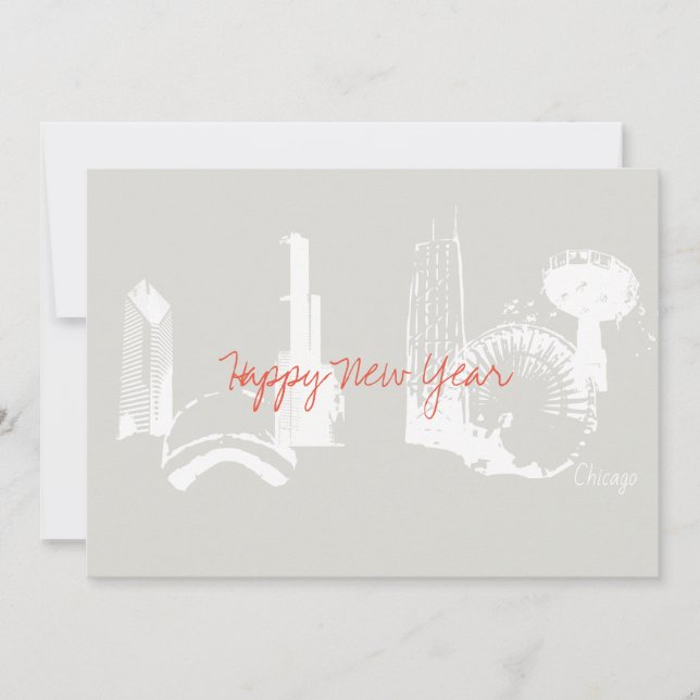 Chicago Happy New Year Greeting card (Front)