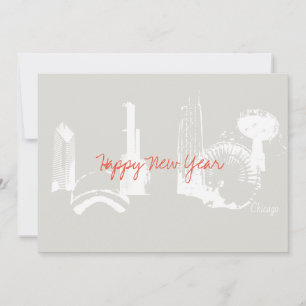 Chicago Happy New Year Greeting card