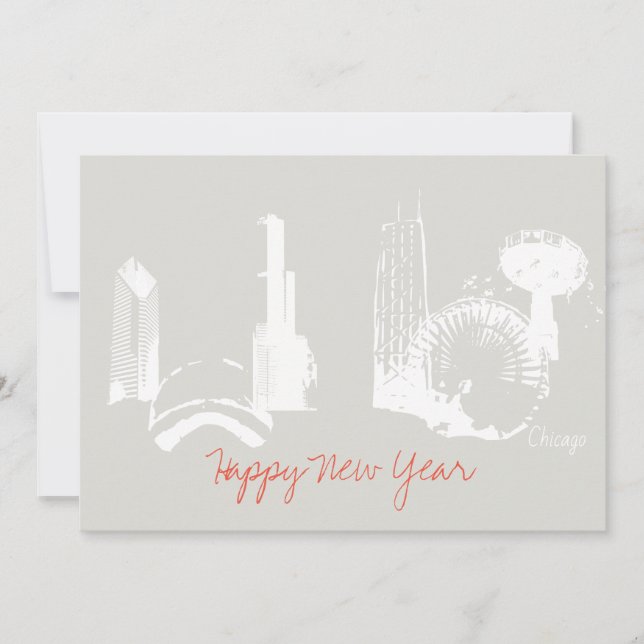 Chicago Happy New Year Greeting card (Front)