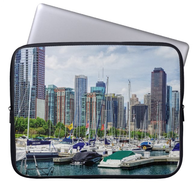Chicago Harbor Laptop Sleeve (Front)