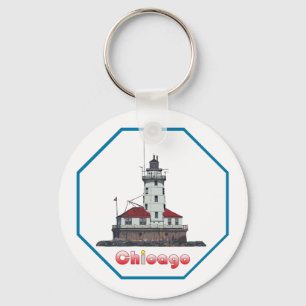 Chicago Harbor Light Keychain