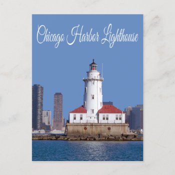 Chicago Harbor Lighthouse  Chicago Illinois Usa Postcard by merrydestinations at Zazzle