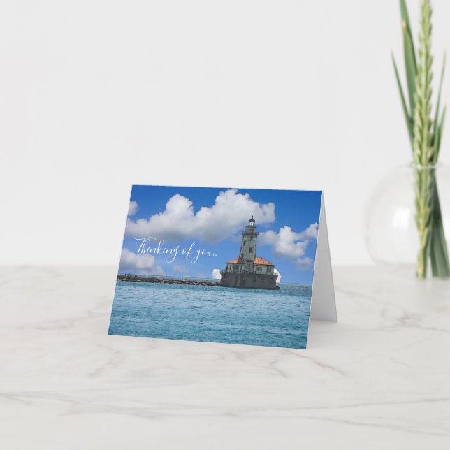 Chicago Harbor Lighthouse Painterly Card (Front)