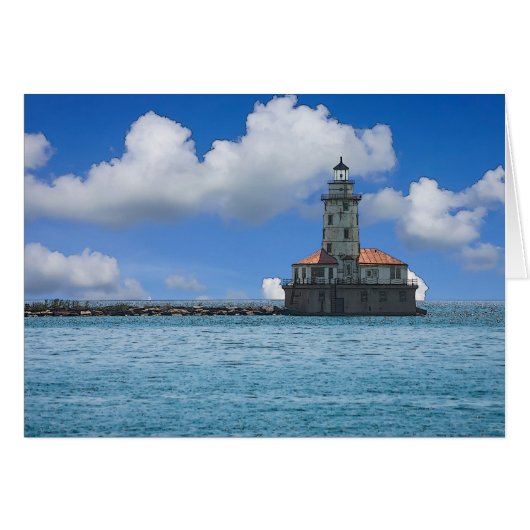 Chicago Harbor Lighthouse Painterly Cards (Front Horizontal)