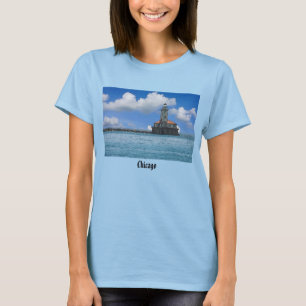 Chicago Harbor Lighthouse Painterly T-Shirt
