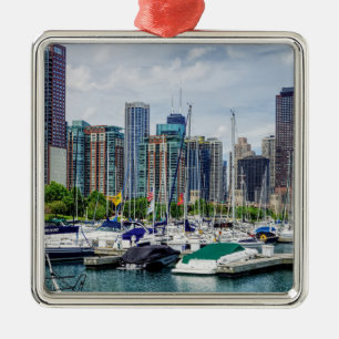 Chicago Harbor Metal Ornament