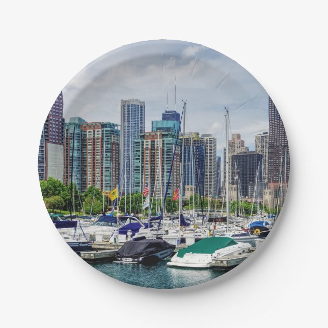 Chicago Harbor Paper Plates (Front)