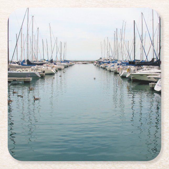 Chicago Harbor - Sailboat - Coasters (Front)