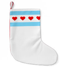 Chicago Heart Flag Christmas Stocking