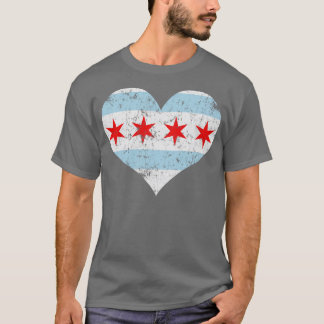 Chicago Heart Flag Love Home City T-Shirt