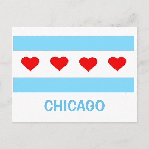 Chicago Heart Flag postcard