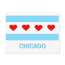 Chicago Heart Flag postcard