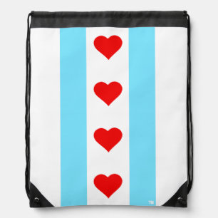 Chicago Heart Flag Vertical Backpack