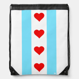 Chicago Heart Flag Vertical Backpack