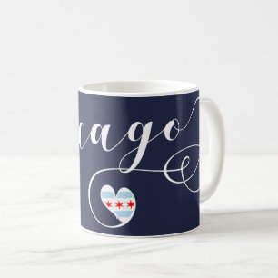 Chicago Heart Mug, Illinois Coffee Mug