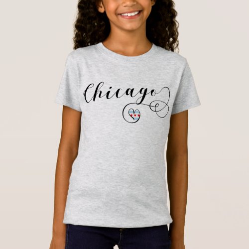 Chicago Heart Tee Shirt Illinois