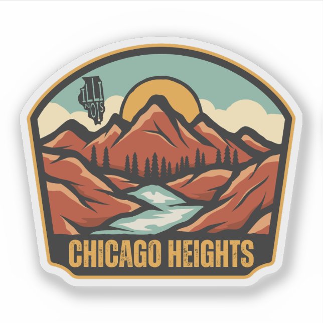 Chicago Heights, Illinois  Sticker (Front)