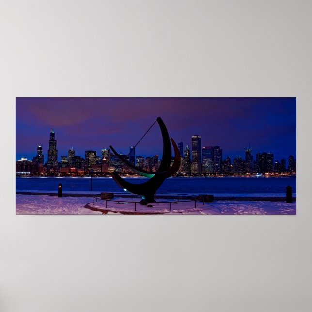 Chicago Holiday Skyline Poster (Front)