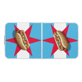 Chicago Hot Dog and an Old Style-Yes please! Beer Pong Table