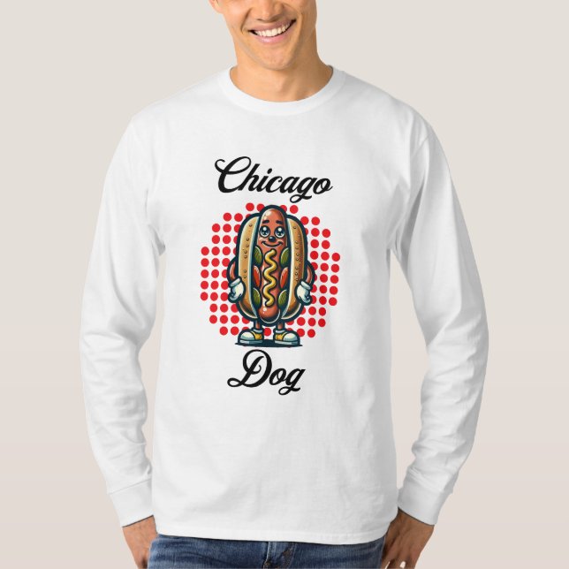Chicago Hot dog Retro Pop Art T-Shirt (Front)