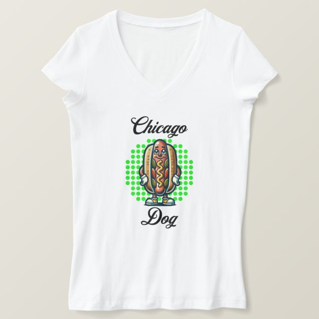 Chicago Hot dog Retro Pop Art T-Shirt (Design Front)