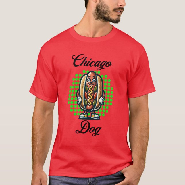 Chicago Hot dog Retro Pop Art T-Shirt (Front)