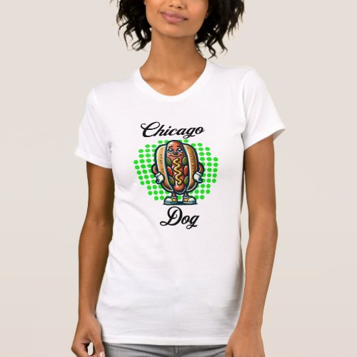 Chicago Hot dog Retro Pop Art T_Shirt