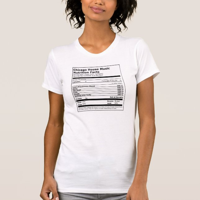 Chicago House Music Nutrition Facts - ladies' tee (Front)