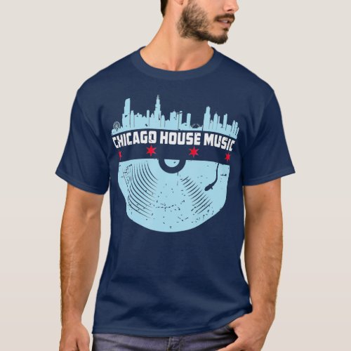 Chicago House Music _ Vinyl DJ Vintage T_Shirt