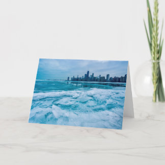 Chicago icy beach card