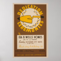 Chicago Ida B Wells Dedication WPA Vintage Poster