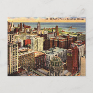 Chicago IL, Bird's Eye View 1943 Vintage Style Postcard