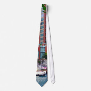 Chicago IL - Chicago River Near Centennial Fountai Neck Tie
