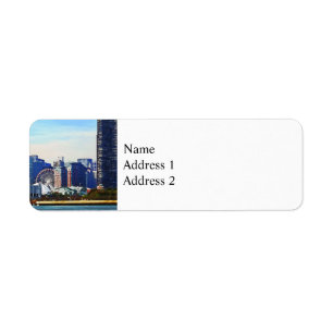 Chicago IL - Chicago Skyline and Navy Pier Label