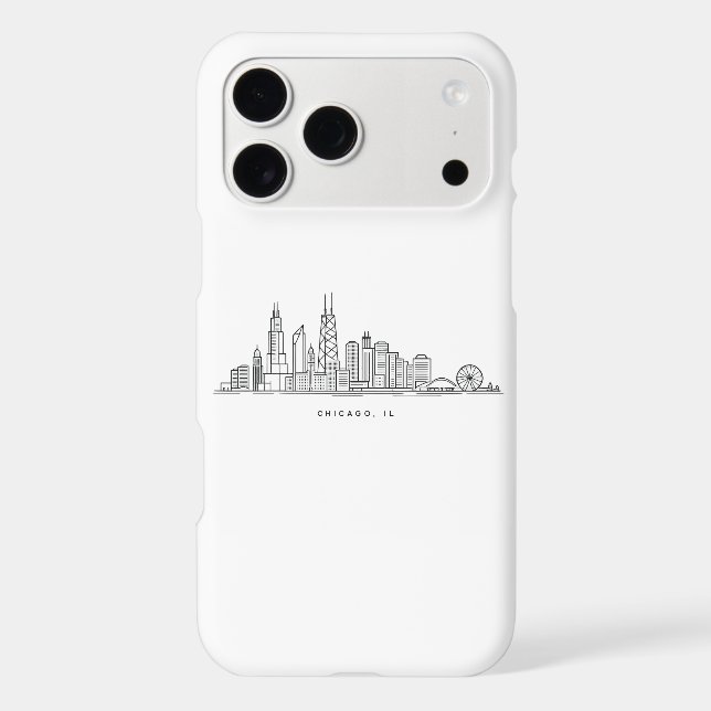 Chicago IL Cityscape Illustration Case-Mate iPhone Case (Back)