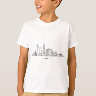 Chicago IL Cityscape Illustration T-Shirt