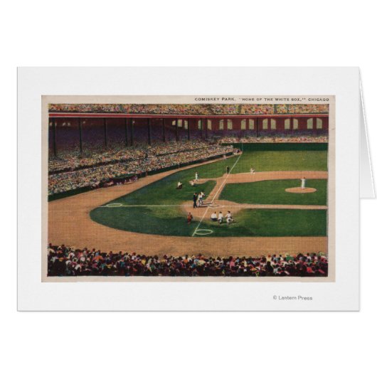 Chicago, IL - Comiskey Park, Home Plate, Basebal Cards (Front Horizontal)