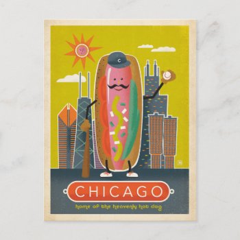 Chicago  Il - Hot Dog Postcard by AndersonDesignGroup at Zazzle
