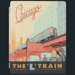 Chicago, IL - 'L' Train iPad Smart Cover<br><div class="desc">Anderson Design Group is an award-winning illustration and design firm in Nashville,  Tennessee. Founder Joel Anderson directs a team of talented artists to create original poster art that looks like classic vintage advertising prints from the 1920s to the 1960s.</div>