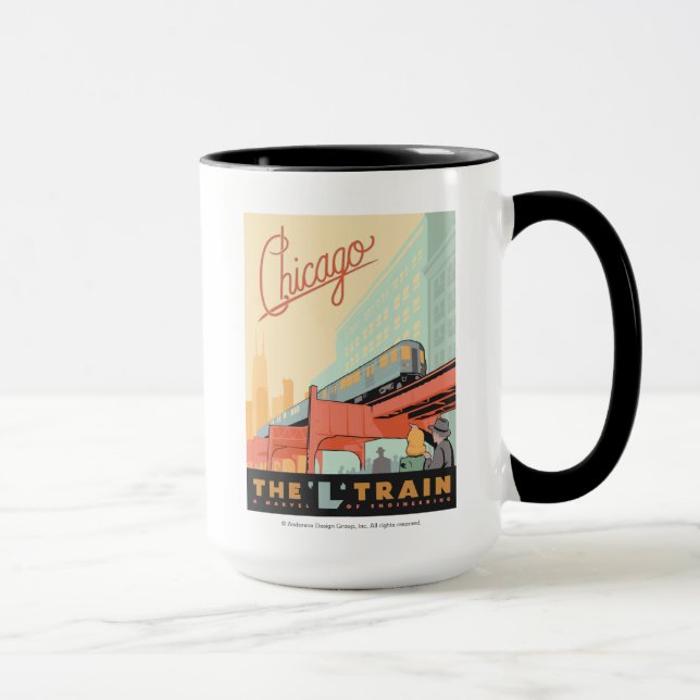 Chicago, IL - 'L' Train Mug (Right)