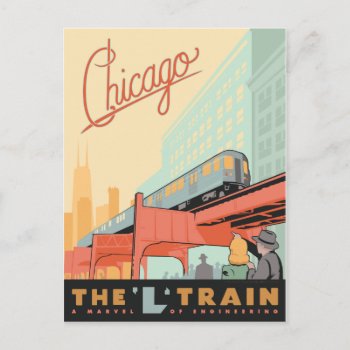 Chicago  Il - 'l' Train Postcard by AndersonDesignGroup at Zazzle