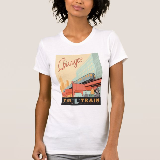 Chicago, IL - 'L' Train T-Shirt (Front)