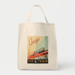 Chicago, IL - 'L' Train Tote Bag