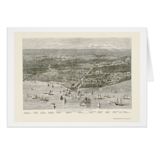 Chicago, IL Panoramic Map - 1871 Cards (Front Horizontal)