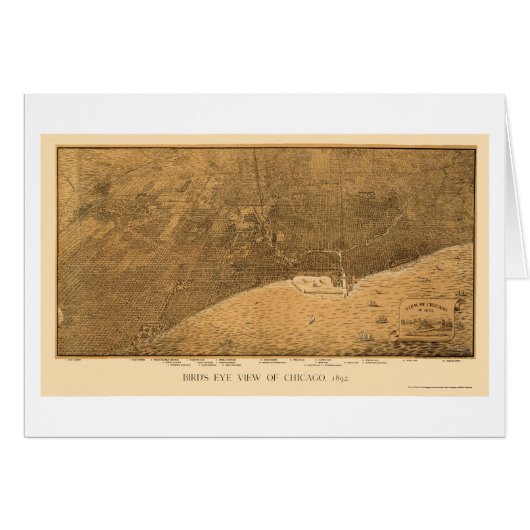 Chicago, IL Panoramic Map - 1892a (Front Horizontal)