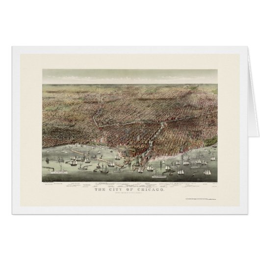 Chicago, IL Panoramic Map - 1892b Cards (Front Horizontal)