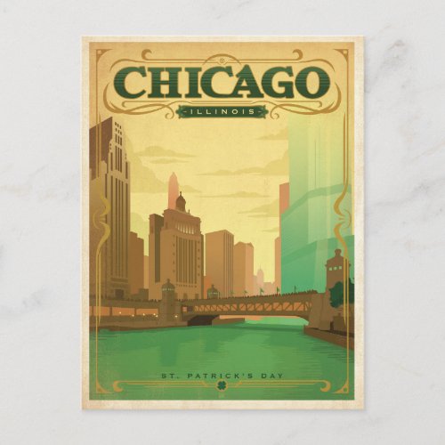 Chicago IL _ St Patricks Day Postcard