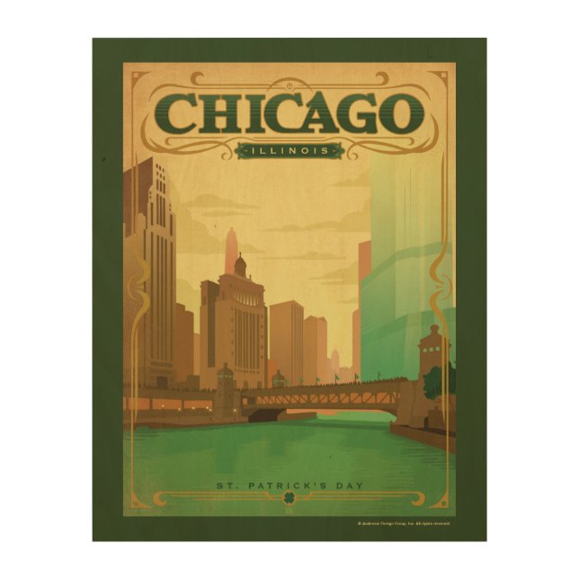 Chicago, IL - St. Patrick's Day Wood Wall Decor (Front)